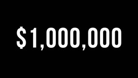 one million Dollar Money Countdown.0 to 1000000 Animated Number Counter.Counting from zero to one million dollars.4K Green screen video