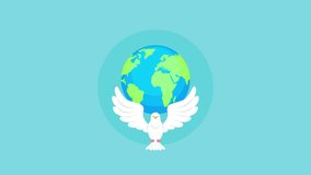 international peace day 4k motion poster bird animation - Powered by Shutterstock - Get 15% off with code: PIKWIZARD15