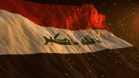 Iraq national flag. Waving country symbol. Patriotic video. Independence day.
