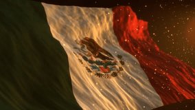 Mexico national flag. Waving country symbol. Patriotic video. Independence day.