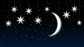 Beautiful moon and twinkling stars in the night sky, captured as a looped animation background. Ideal for creating a serene and enchanting atmosphere. - Powered by Shutterstock - Get 15% off with code: PIKWIZARD15