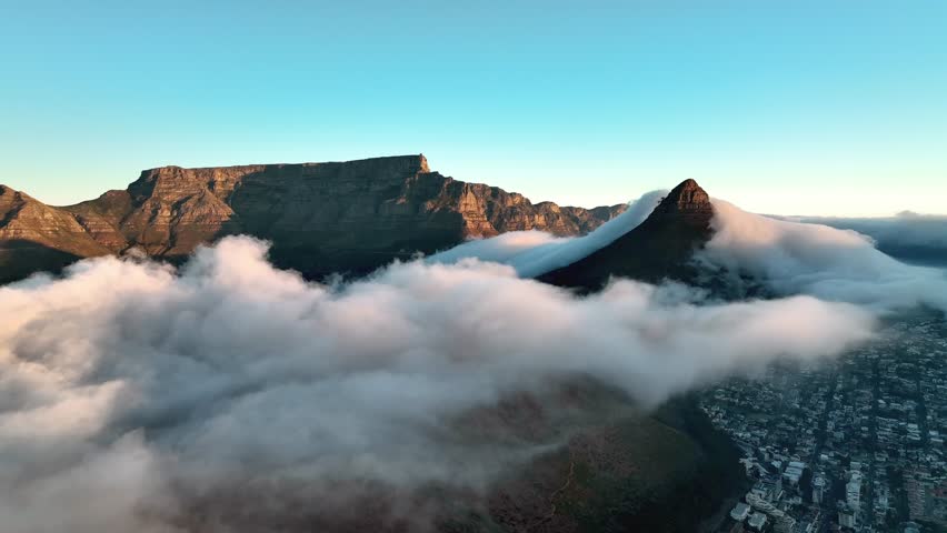 Aerial view of Signal Hill, Cape Town, South Africa. Royalty-Free Stock Footage #1108682121