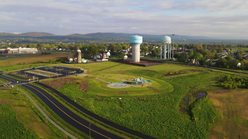 Aerial view of a children playground in Frederick, Maryland, United States.