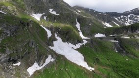 Transfagarasan and Balea lake in Carpathian Mountains Romania Cinematic FPV drone aerial 4K video