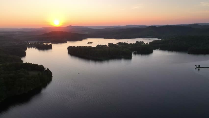 sunset aerial pullout summersville lake west virginia