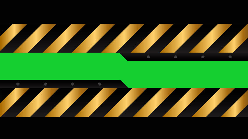 animated industrial contruction gate warning sign with copy space on green screen.for you video or design game opening