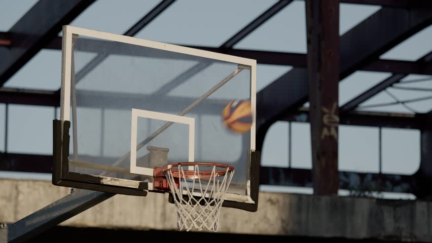 Shot in a basketball hoop