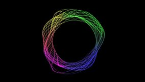 Abstract neon ultraviolet circle background. Fluorescent ultraviolet waving lines.Illuminate light glowing neon lines. Empty circle