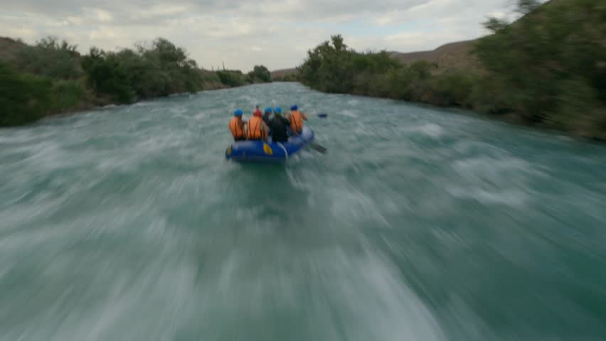 rafting on a mountain river. Kazakhstan, Almaty