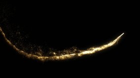4k Gold Particles Trail. Motion Background. Golden glitter particle. Isolated on black. Animated Overlay. Defocused bokeh. Logo or text revealer. 2160p. 60 fps - Powered by Shutterstock - Get 15% off with code: PIKWIZARD15