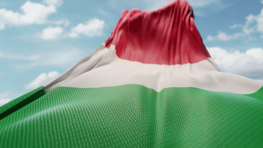 Wavy flag of Italy blowing in the wind in slow motion. Waving colorful Italian flag team symbol abstract vertical background. Blue sky with clouds. World countries flying flags concept - Powered by Shutterstock - Get 15% off with code: PIKWIZARD15