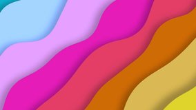 Elegant multicolored waves colorful abstract tech geometric motion background. Seamless looping. Video animation Ultra HD 4K 3840x2160 waves lines 
