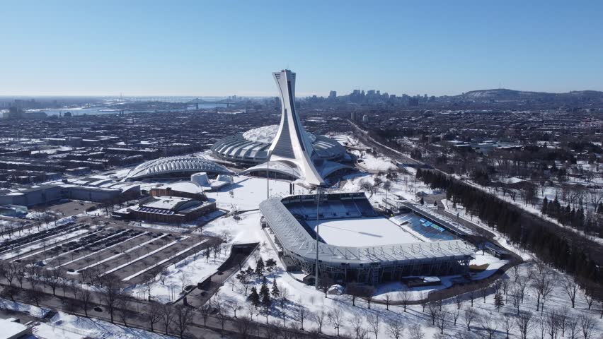 Montreal stadiums during the winter season