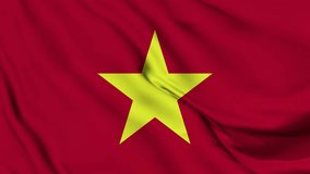 Vietnam flag animation for background in 4k. Happy independence day Vietnam national flag waving. Patriotism symbol. Flag motion graphics. Flag moving