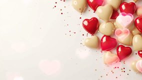 Happy valentines day decoration copy space Animation background. for banner, social media feed. seamless looping time-lapse virtual video animation background.	