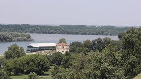 Great War Island Between Rivers Sava and Danube Confluence Belgrade Summer Pan