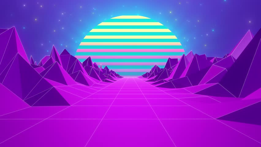 A colorful cyber space brimming with trendy vibes, where the future and retro intersect. It's a high-quality animation for backgrounds. | Shutterstock HD Video #1108727891