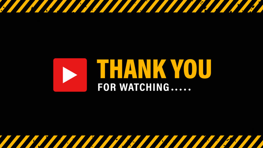 Thank you for watching animation text with contruction warning sign background.suitable for you video or screen