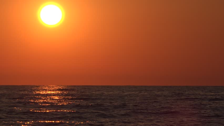 Sunset Clouds, Sea Beach Timelapse, Sunrise on Seashore, Ocean Sundown in Time Lapse, Summer View Landscape