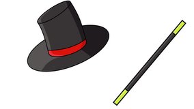 animated video of a magician's hat and magician's wand
