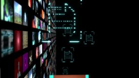 Animation of streaming service showing many videos with music effect and data icon with text streaming. Broadcasting background - Powered by Shutterstock - Get 15% off with code: PIKWIZARD15