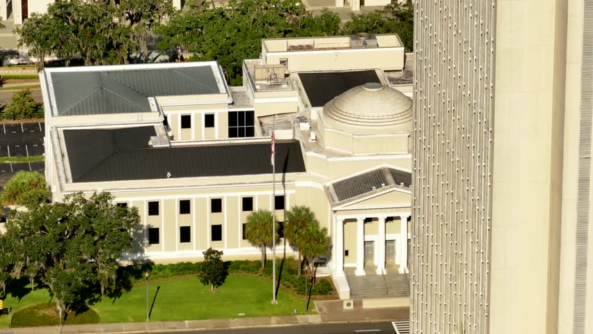 Aerial drone video Florida Supreme Court Tallahassee