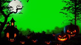 Halloween Theme Overlay Animation Video with Green Screen