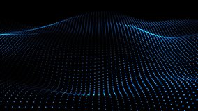 Abstract wave technology network connection dots and lines digital data flow concept. Big Data technology visualization digital glowing particles wave gradient background. - Powered by Shutterstock - Get 15% off with code: PIKWIZARD15