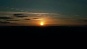 Unique timelapse aerial footage of sunset in Yorkshire