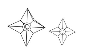 animated video of a moving shuriken sketch