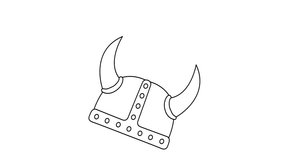 animated video of a sketch of a viking hat