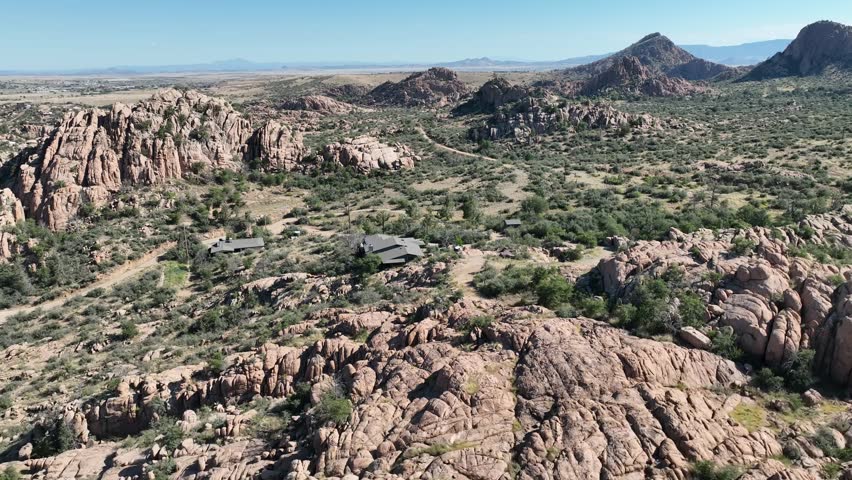 Granite Dells aerial view on a clear daY