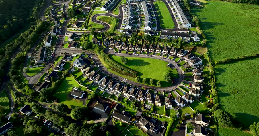 A beautiful housing estate in the old town Blarney Ireland 4k Royalty-Free Stock Footage #1108768411