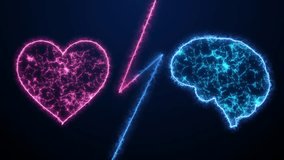 Heart Vs Brain, Heart And Brain Animation Medical Background, Human Brain Connected With Heart Concept, Human Emotion And Psychology Concept Health And Medical Science Concept Futuristic Background. - Powered by Shutterstock - Get 15% off with code: PIKWIZARD15