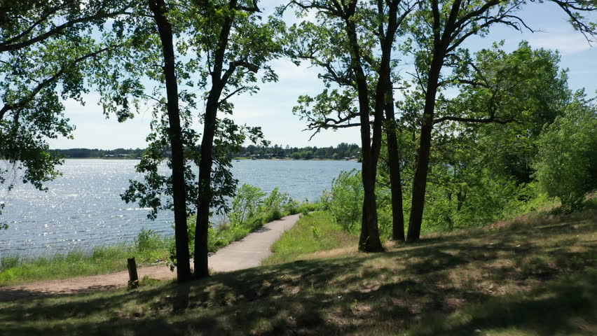 Exciting aerial shot at Spirit Lake in Menahga, Minnesota