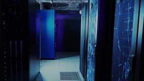 Animation of notification bars over connected dots over data server racks in server room. Digital composite, social media reminder, data center, networking, technology and network server concept. - Powered by Shutterstock - Get 15% off with code: PIKWIZARD15