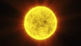 Abstract yellow glowing star. A star with an undulating grainy surface. The sun. Looped seamless animation. - Powered by Shutterstock - Get 15% off with code: PIKWIZARD15