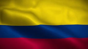 Colombia flag waving animation, perfect looping, 4K video background, official colors