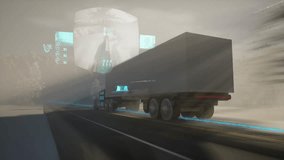 autonomous truck plows a snowy landscape without a driver. It is helped by artificial intelligence and the scanning of the surroundings by many sensors - Powered by Shutterstock - Get 15% off with code: PIKWIZARD15