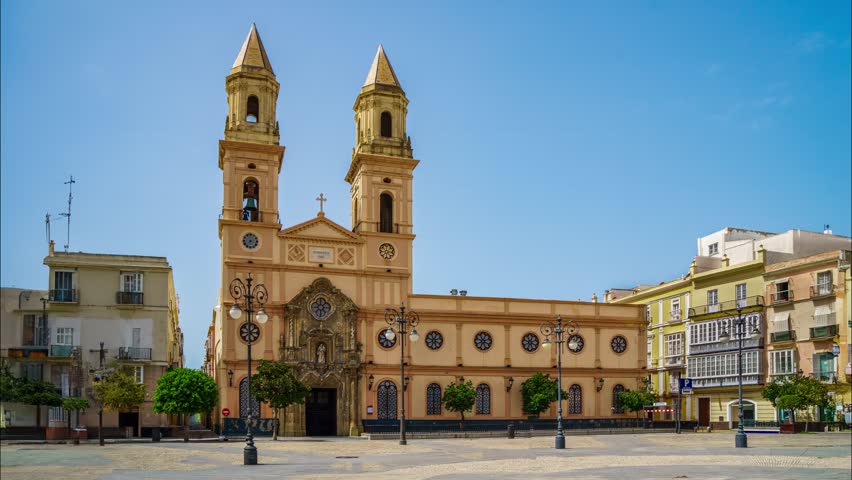 Church of San Antonio in San Antonio Square. Cadiz, Andalusia, Spain