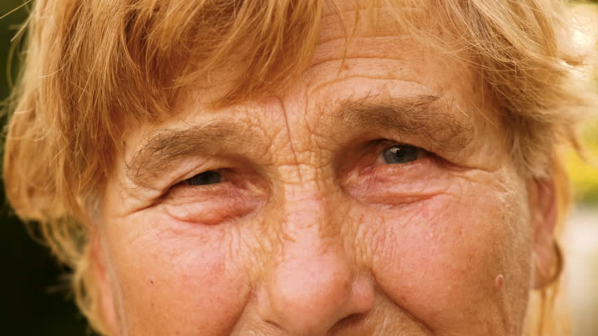 The old woman eyes are looking. Selective focus. | Shutterstock HD Video #1108795159