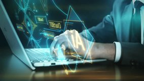 A man works with a neural network on a laptop. - Powered by Shutterstock - Get 15% off with code: PIKWIZARD15