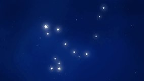 Draco constellation glowing on dark blue starry sky. Wallpaper with twinkling stars of Dragon shape.Background for astronomy studies. Wallpaper. cartoony animation. Animated cartoon. Film grain pixel - Powered by Shutterstock - Get 15% off with code: PIKWIZARD15