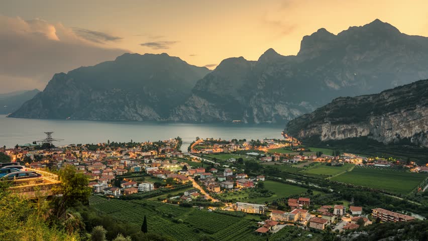 Beautiful Italian sunset in the mountains
