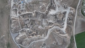 Gordion Antique City and Midas Tumulus Drone Video, Yassicahoyuk Polatli, Ankara Turkey (Turkiye)