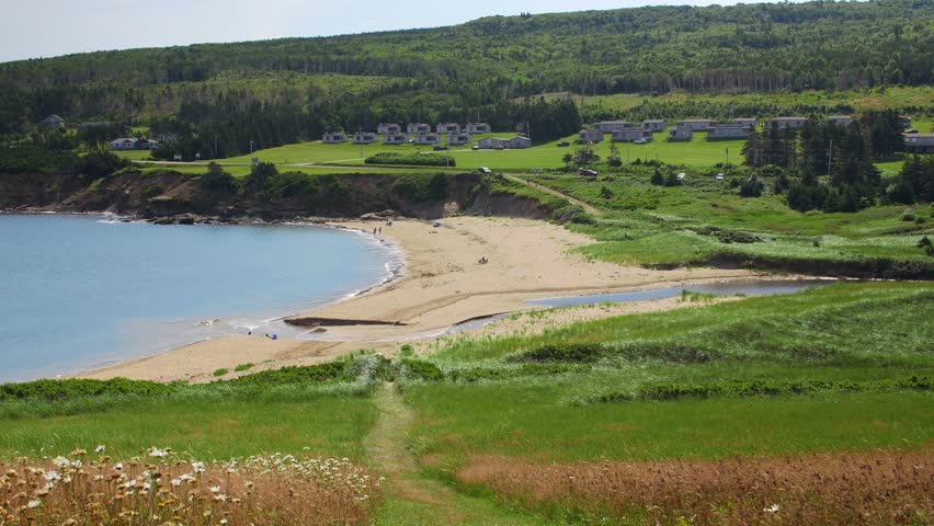 A beautiful ocean cove and beach in Cape Breton Island Nova Scotia Canada