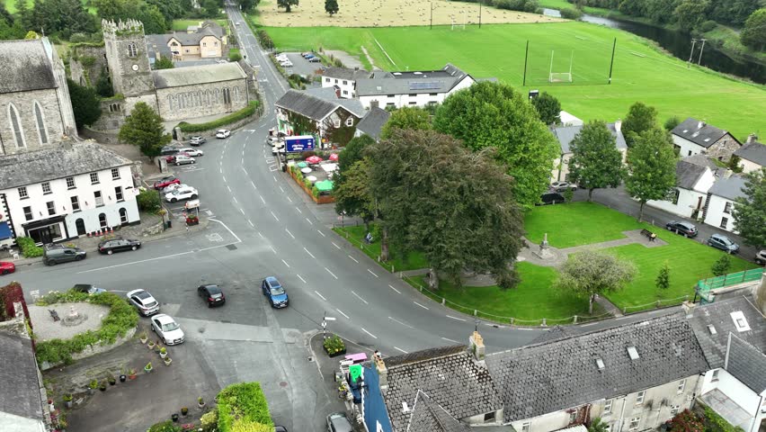 Kilkenny Ireland Inistoige village square on a quiet summer morning