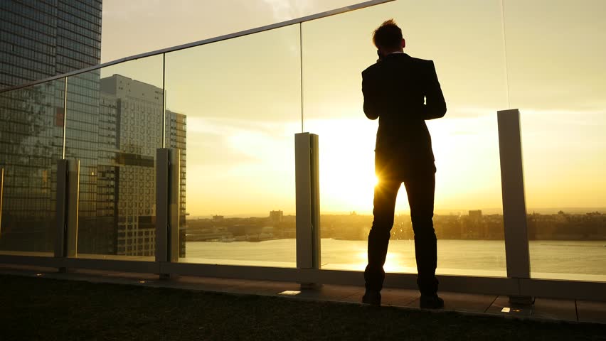 Young Caucasian Businessman Working in Corporate Finance Business Job