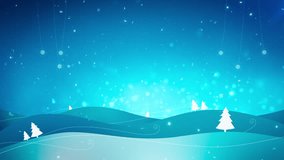 Dynamic Looped Christmas Animation Featuring Red and Blue Scenic Elements, Vector Pine Trees, and a Starfall Effect. - Powered by Shutterstock - Get 15% off with code: PIKWIZARD15