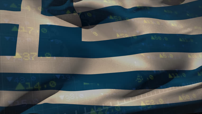 Animation of stock market data processing against waving greece flag. National economy and business technology concept - Powered by Shutterstock - Get 15% off with code: PIKWIZARD15